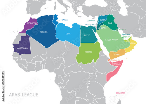 Map of Arab League.