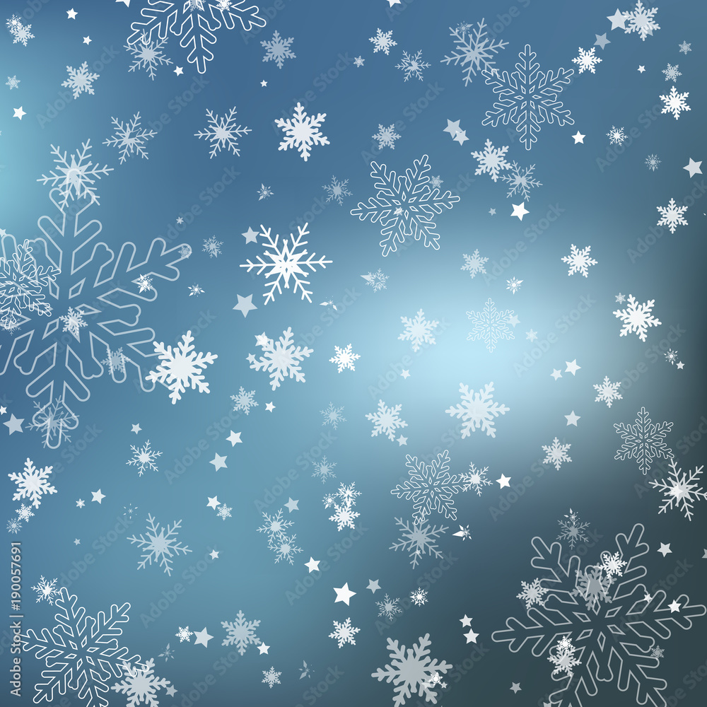 Christmas snowflakes and stars Vector.