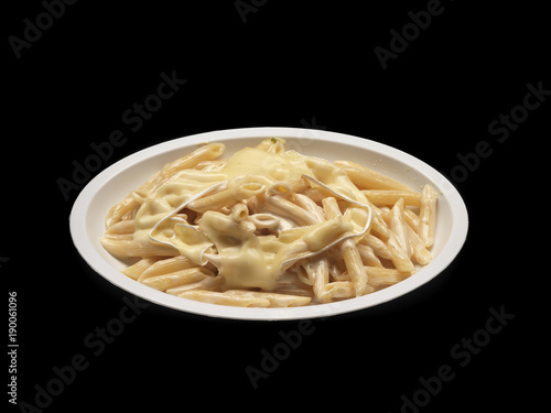 penne pasta with melted cheese