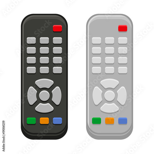 TV Remote Control in Black and White Design. Vector