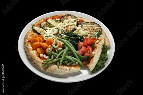 pizza with grilled and cooked vegetables