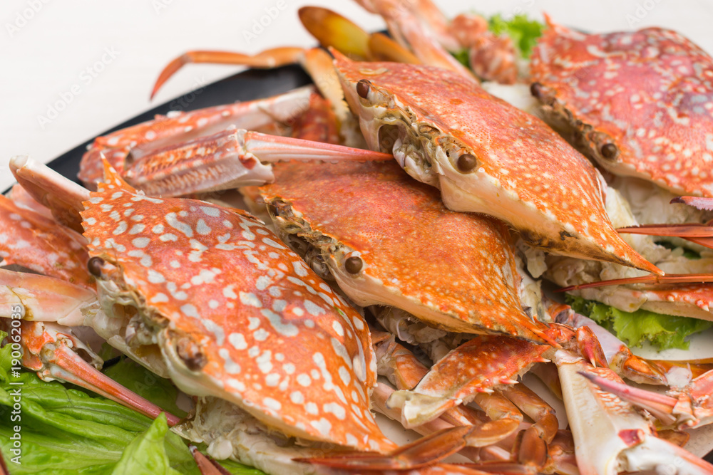 Boiled crab fresh,Steamed crabs and crab eggs with seafood spicy sauce. Boiled crab fresh,Steamed crabs and crab eggs with seafood spicy sauce.
