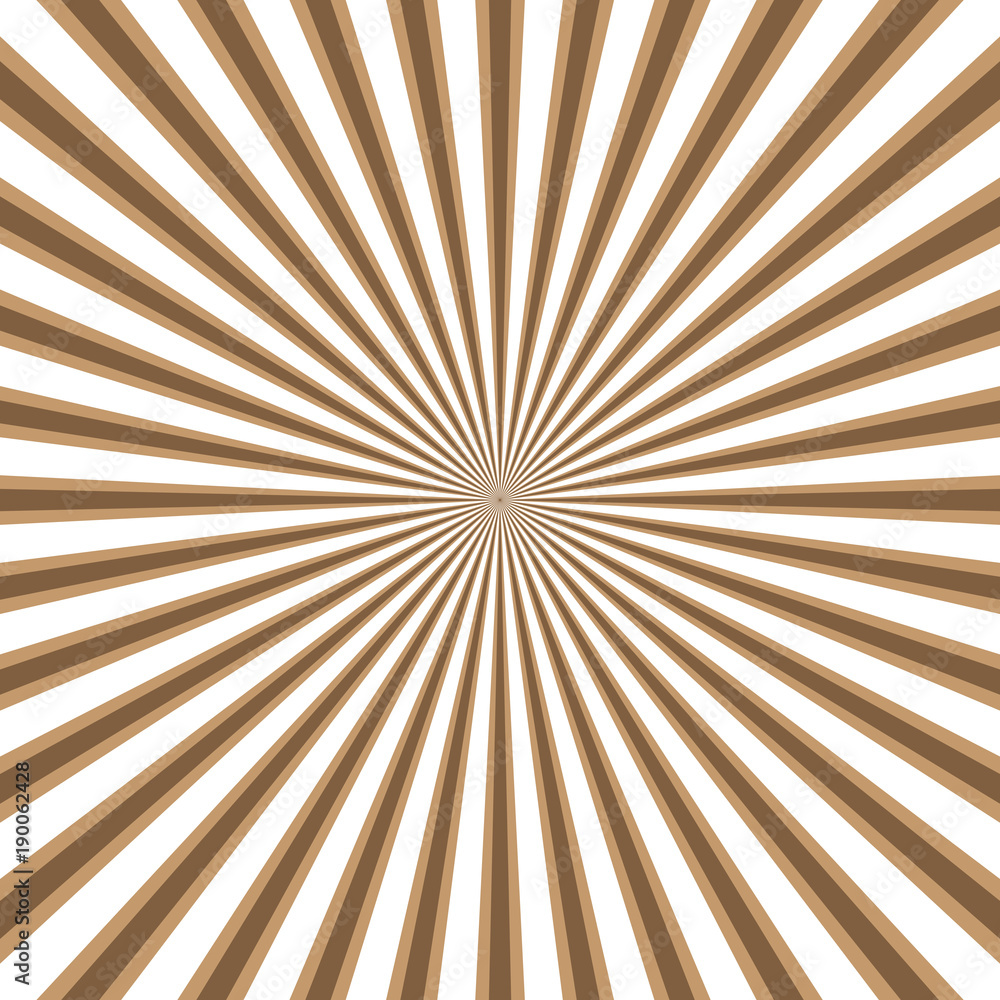 Fototapeta premium Sun beam Brown ray sunburst pattern background summer.Vector