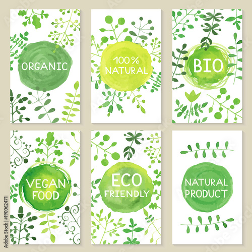 Set of eco friendly labels cards.