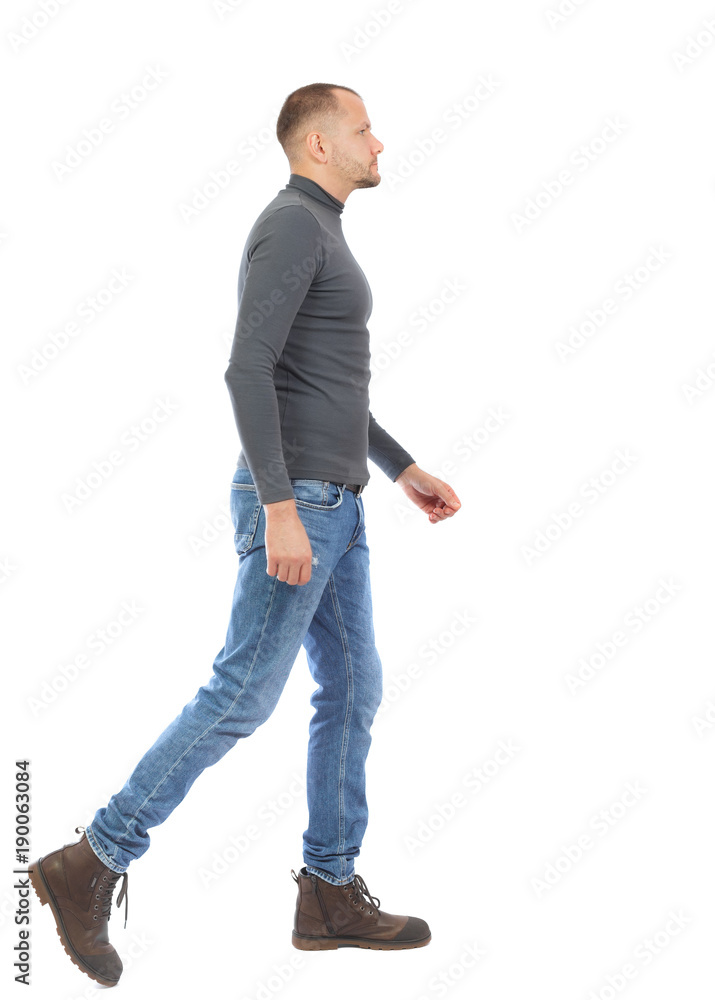 Back view of going handsome man. walking young guy . Back view of going handsome man. walking young guy .
