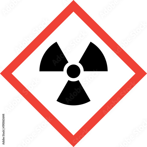 Hazard sign with radiation