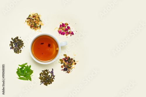 Cup of tea, placer of dry fruit tea