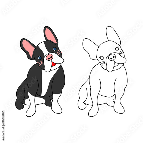 Cute French Bulldog. Vector...
