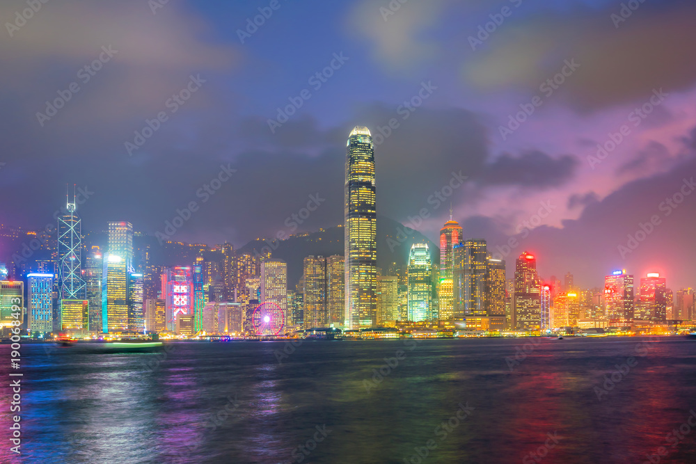 Fototapeta premium Hong Kong city skyline in China panorama