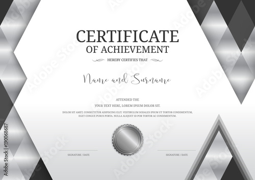 Luxury certificate template with elegant border frame, Diploma design for graduation or completion