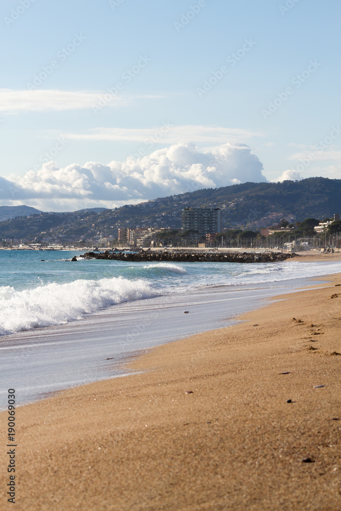 Strand von Cannes im WInter