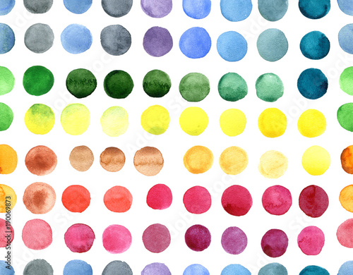 Seamless pattern jf colorful watercolor circles