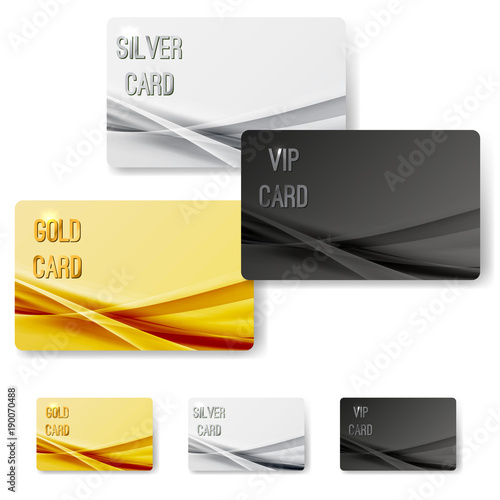 Abstract mild wave pattern vip membership cards collection