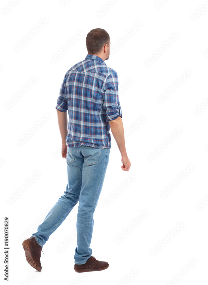 Back view of going handsome man. walking young guy . Back view of going handsome man. walking young guy .