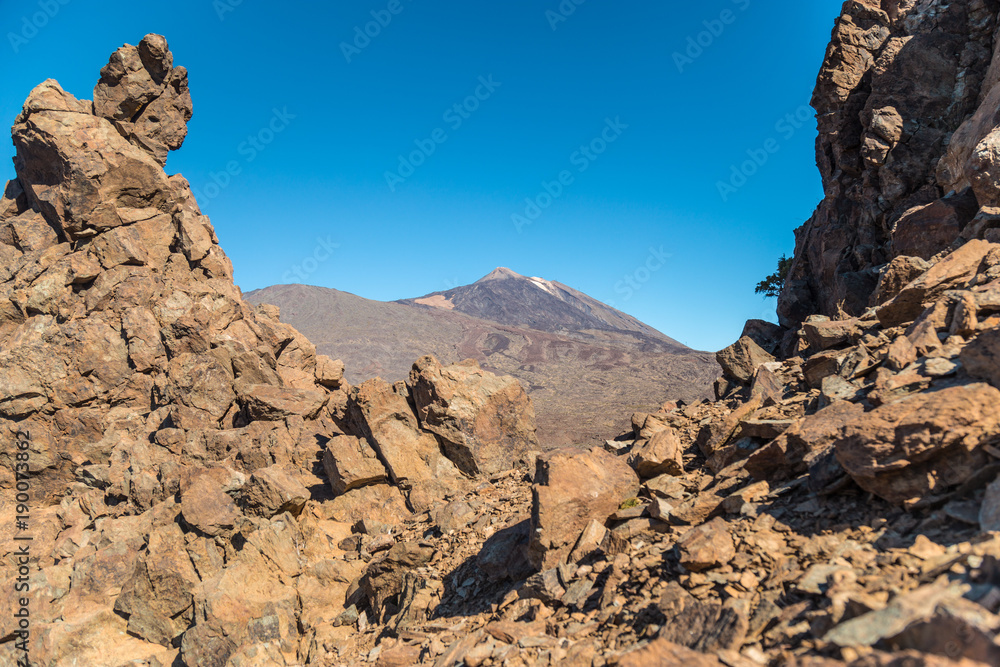 Teide National Park, Tenerife, Canary Islands - A picturesque view of the colourful Teide volcano, or in spanish 'Pico del Teide'. The tallest peak in Spain with an elevation of 3718 m Teide National Park, Tenerife, Canary Islands - A picturesque view of the colourful Teide volcano, or in spanish 'Pico del Teide'. The tallest peak in Spain with an elevation of 3718 m