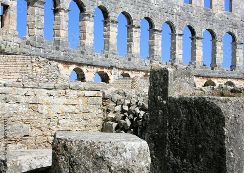 Fototapeta Naklejka Na Ścianę i Meble -  view in the amphitheatre of Pula, Croatia