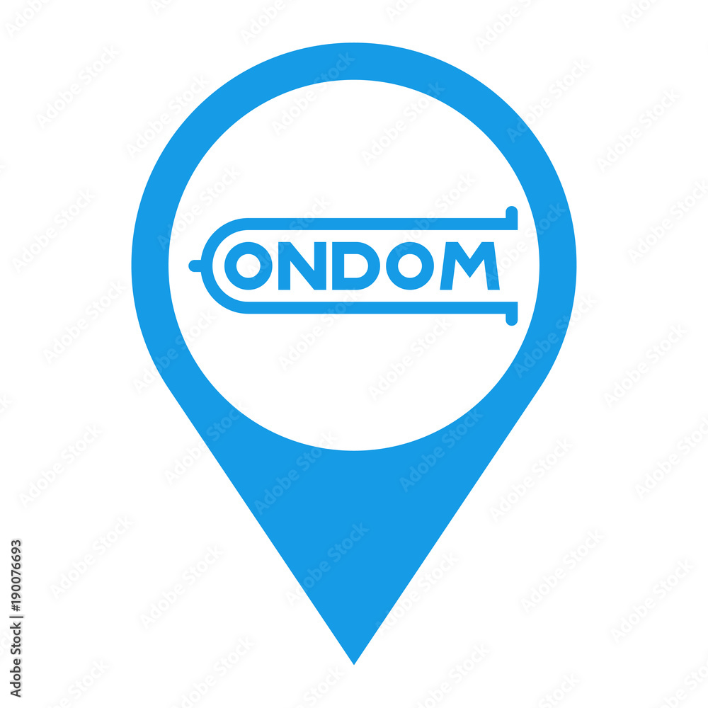 Icono plano localizacion CONDOM azul Icono plano localizacion CONDOM azul