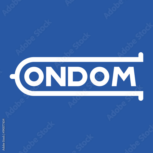 Logotipo CONDOM blanco en fondo azul