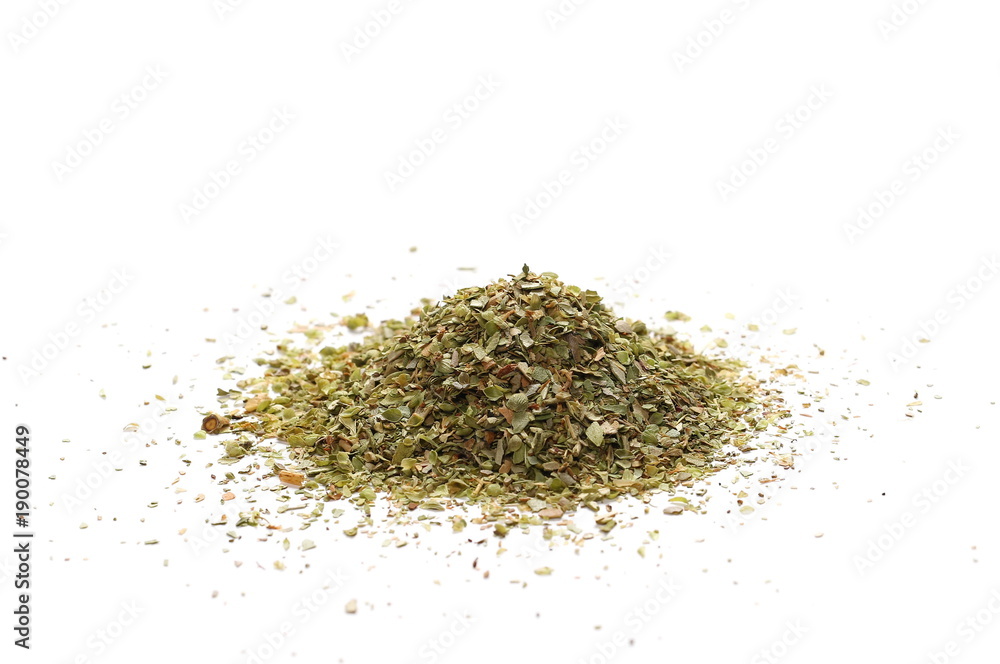 Dry marjoram isolated on white background Dry marjoram isolated on white background