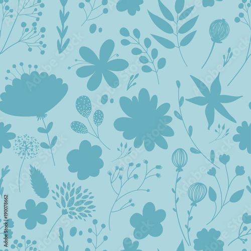Seamless pattern with pastel flowers.