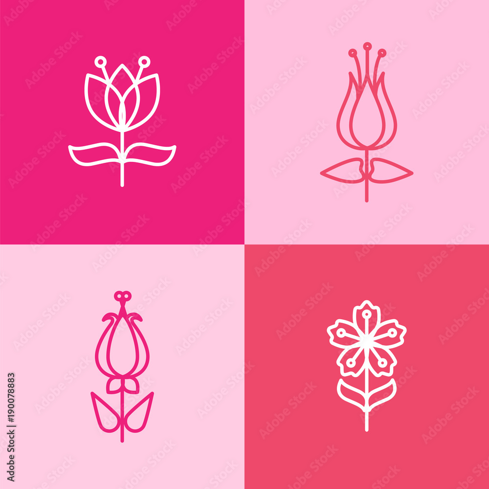 flower lineart set flower lineart set