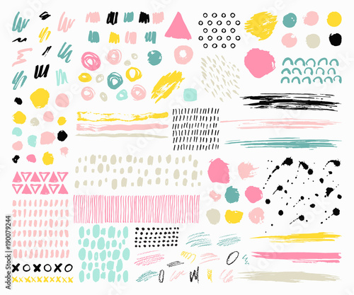 Set of hand drawn scribbles vector.