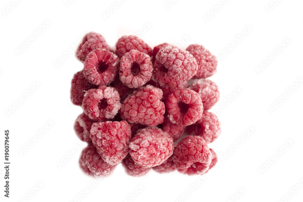 Frozen raspberries Isolated on white background. Frozen raspberries Isolated on white background.
