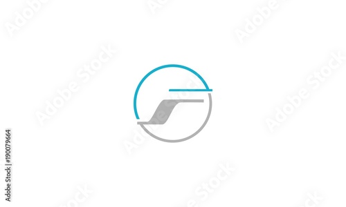 Letter F financial logo design, Initial letters F logo template design in rounded shape. Logo icon design template elements. Linear logo. 