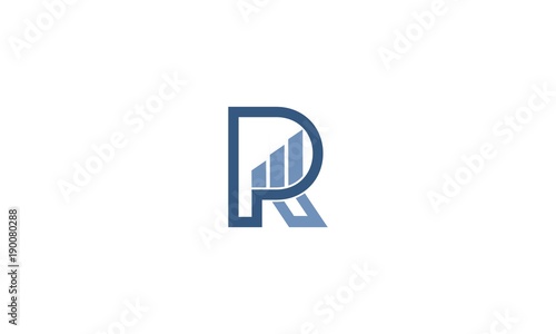 Letter R Chart Abstract Logo, Letter R Financial Chart Logo Design, Initial Letter R Chart Graph Business Success Growth Finance Vector Logo Design