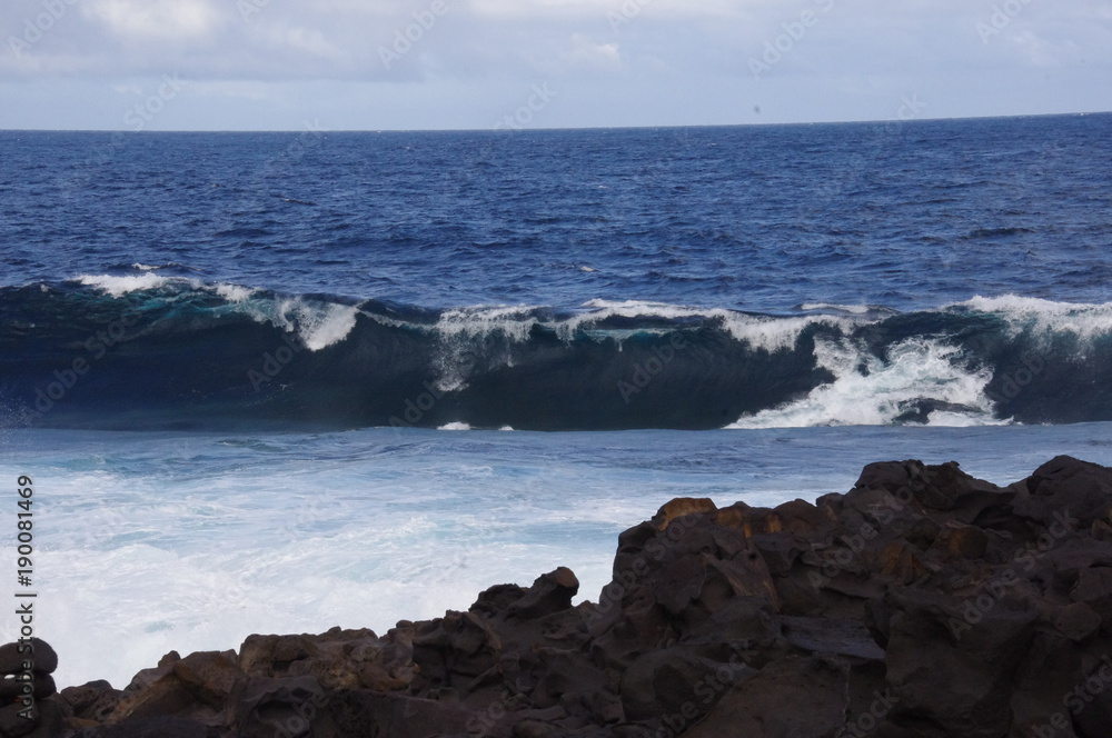 Lansarote marine landscape with large waves
