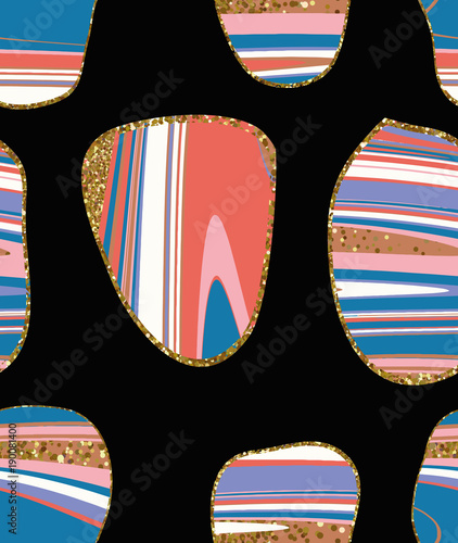Agate stone slices Seamless vector pattern. Natural luxury.
