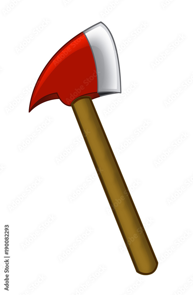 cartoon fireman axe - white background - illustration for children cartoon fireman axe - white background - illustration for children