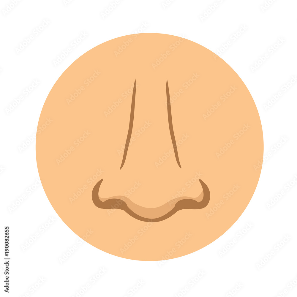 Human nose icon. Vector pictogram illustration, isolated on white background.