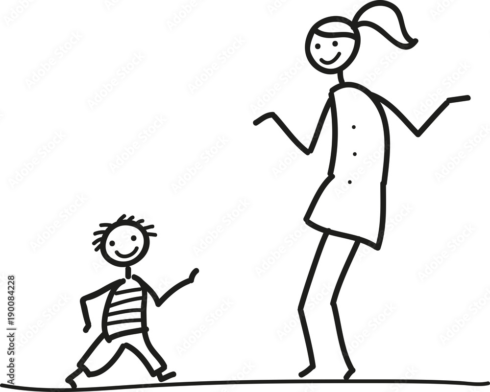 Mutter und Sohn, Frau mit Kleinkind - fröhliche Begegnung Mutter und Sohn, Frau mit Kleinkind - fröhliche Begegnung