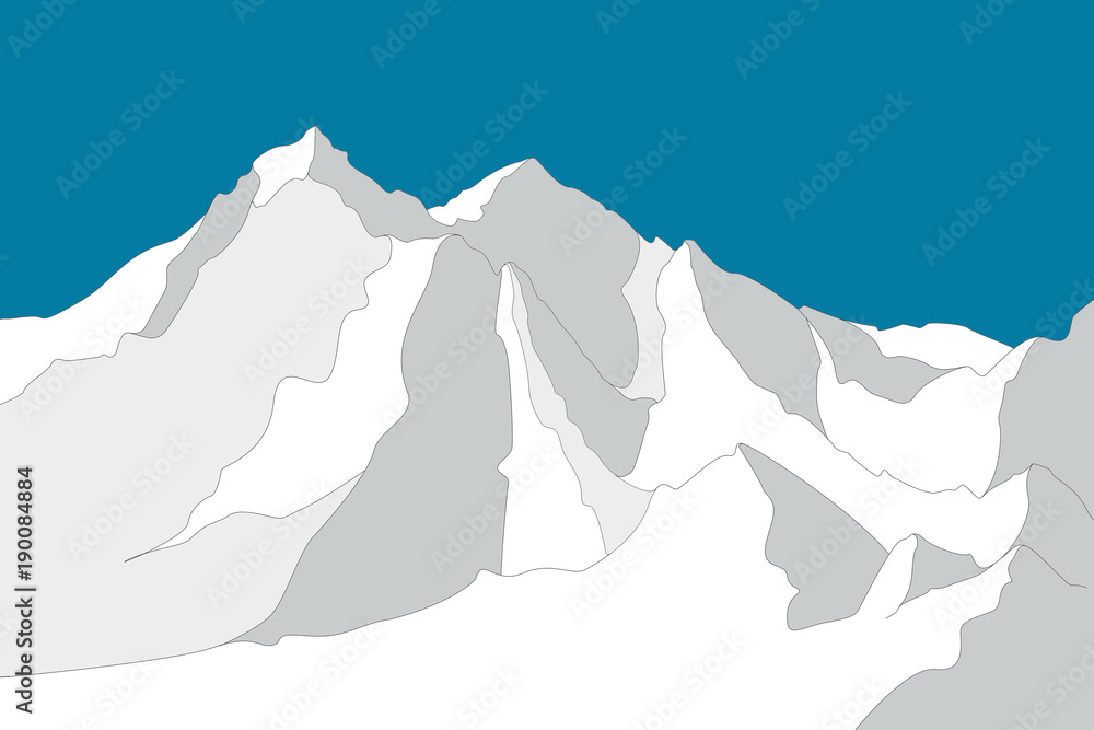 Fototapeta premium ilustracja góry Everest