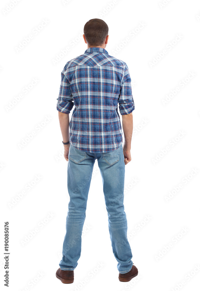 Back view of man in jeans. Back view of man in jeans.