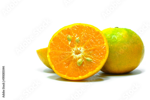 Orange fruit in white background