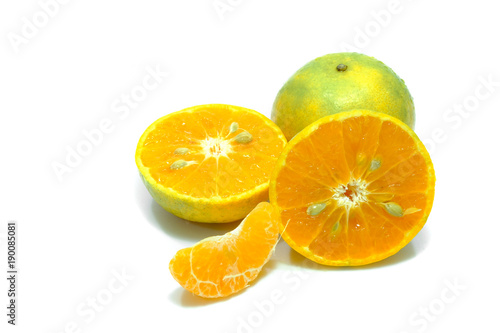 Orange fruit in white background