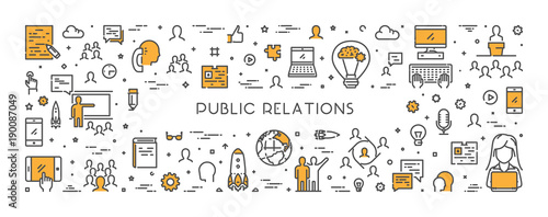 Vector line web concept for public relations