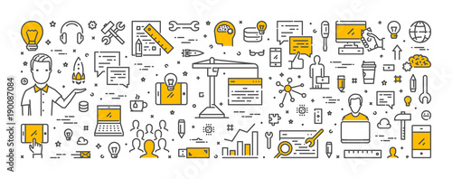 Vector line concept for website design