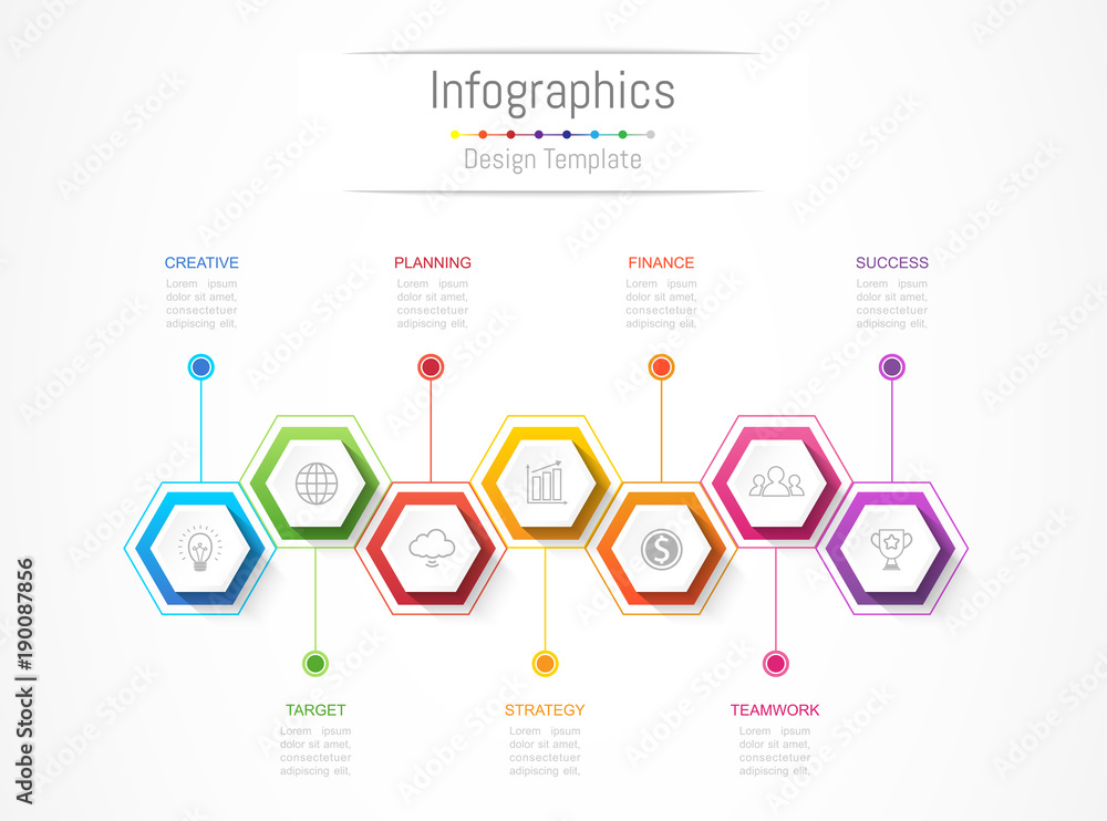 Infographic design elements for your business data with 7 options, parts, steps, timelines or processes. Vector Illustration. Infographic design elements for your business data with 7 options, parts, steps, timelines or processes. Vector Illustration.