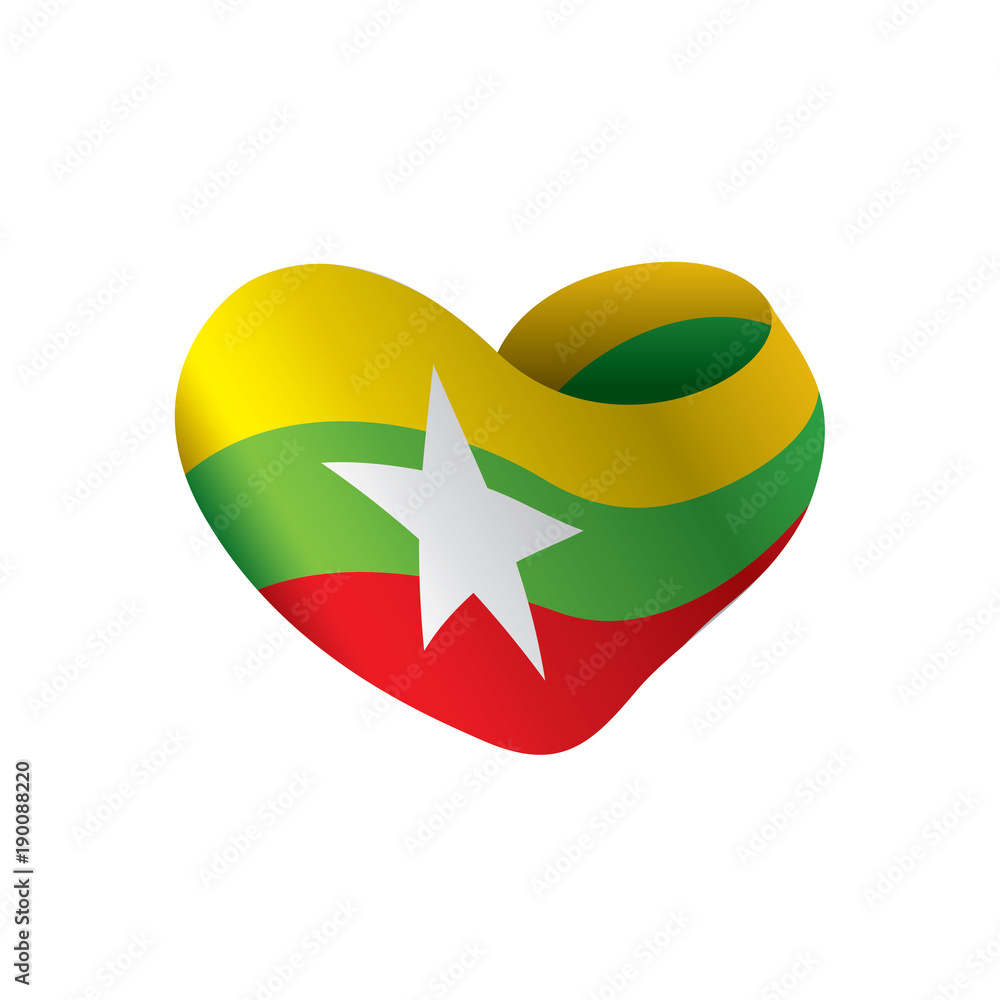 Myanmar flag, vector illustration Myanmar flag, vector illustration
