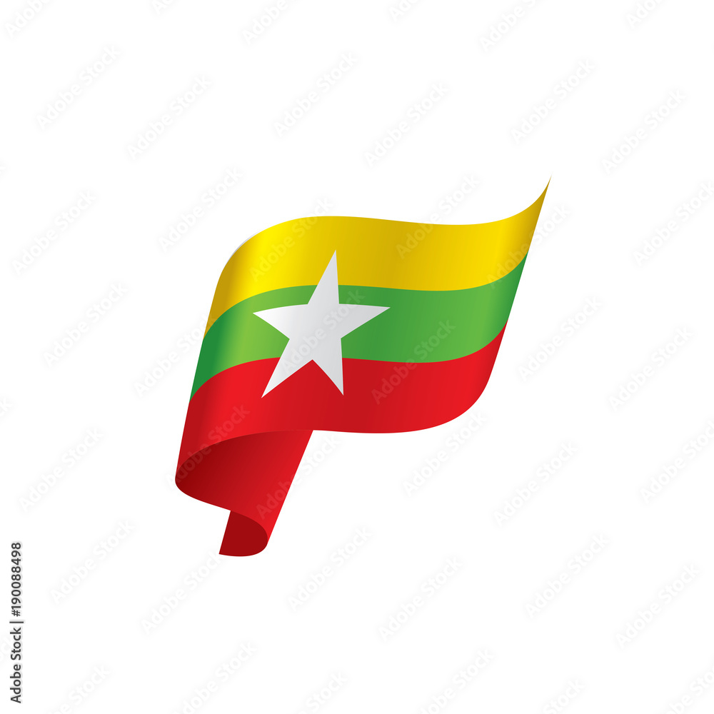 Myanmar flag, vector illustration Myanmar flag, vector illustration