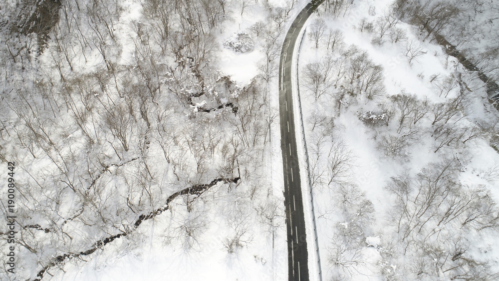 Road image of Snow Mountain (drone photography)
