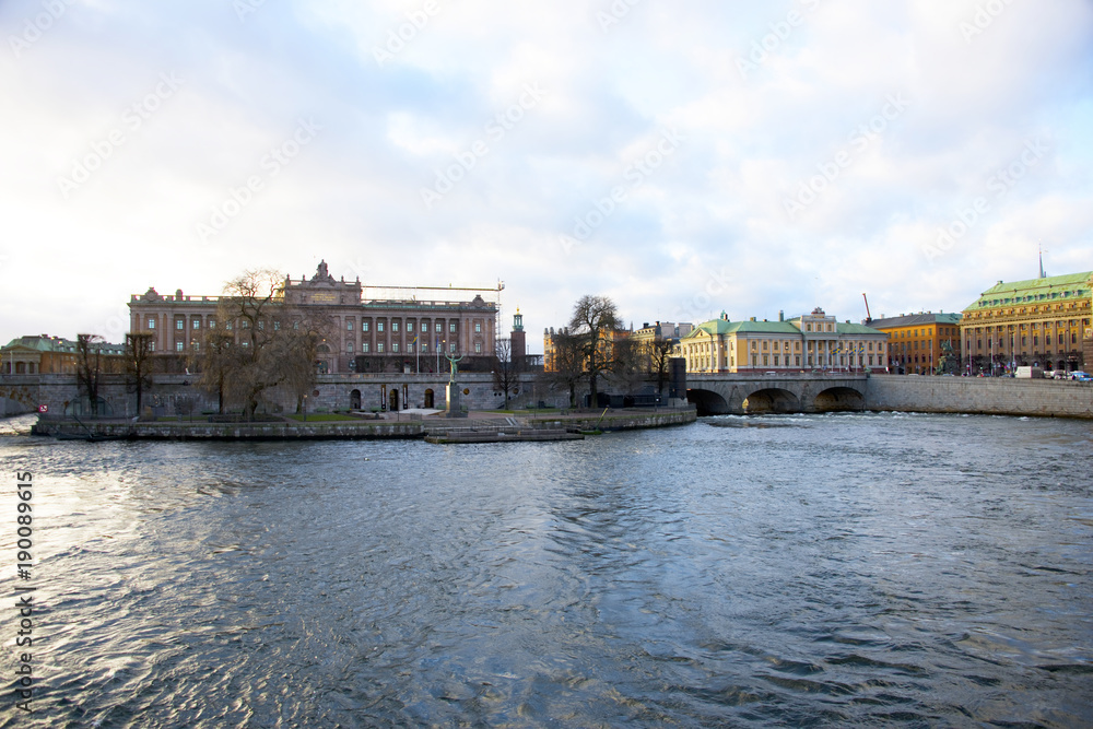 Landmarks in Stockholm at winter
