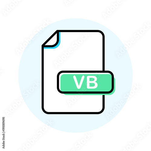 VB file format, extension color line icon