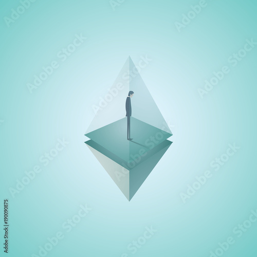 Burnout syndrome in business vector concept. Symbol of businessman in depression, stress, frustration from job.