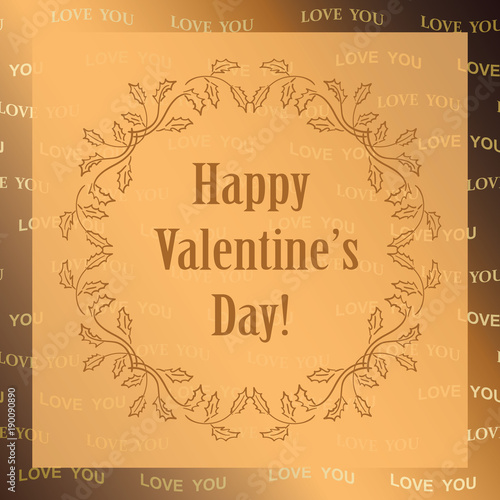 gold ornamental vector background - happy valentines day