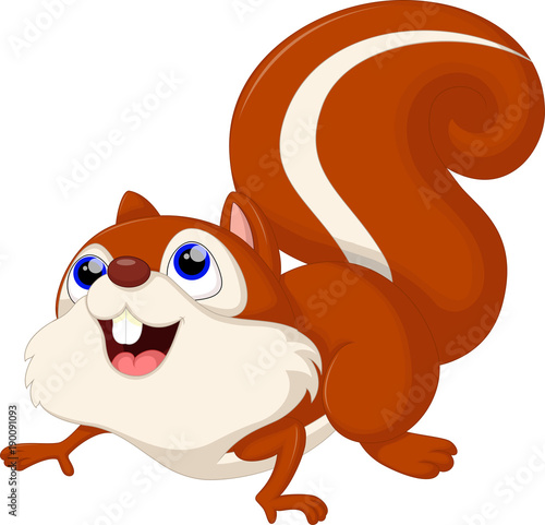 Vector illustration of Cartoon squirrel isolated on white background