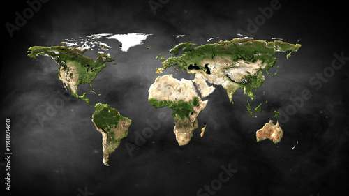 Physical world map illustration. Elements of this image furnished by NASA